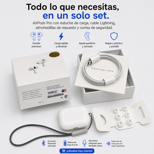 Airpods + Cable + Tap oídos