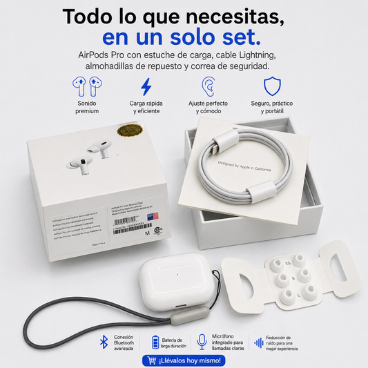 Airpods + Cable + Tap oídos